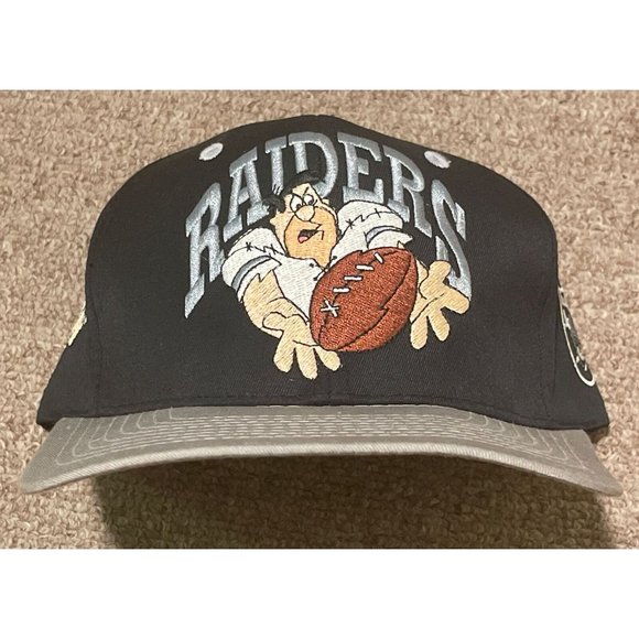 Vintage 1993 Los Angeles Vegas Oakland Raiders Flintstones  Vintage 1993 Los Angeles Vegas Oakland Raiders Flintstones Snapback Hat Cap 90s